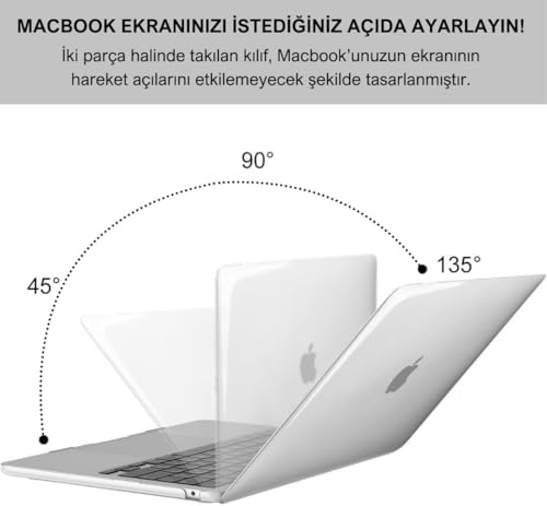 Alternative view of MacBook Pro 14 inç 2021-2024 M4/M3 Max/M3 Pro/M3/M2/M1 Max/M1 Pro/M1 Çip ile Uyumlu Şeffaf Dayanıklı Koruyucu Kılıf, Ultra İnce Elastik Kapak A2442 A2779 A2918 A2992 A3112 A3185 A3401 (Şeffaf)