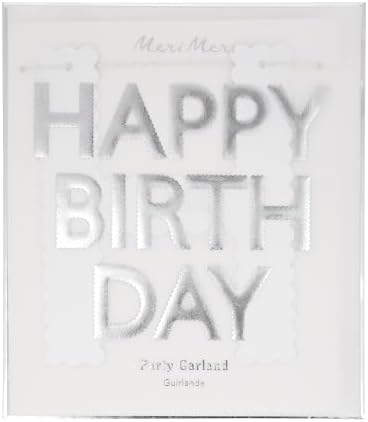 Alternative view of - Tırtıklı Gümüş Happy Birthday Asılan Süs