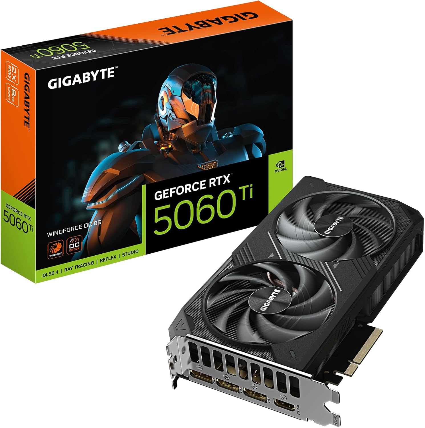 GIGABYTE VGA NVIDIA 8GB GDDR7 RTX5060TI WINDFORCE OC GV-N506TWF2OC-8GD