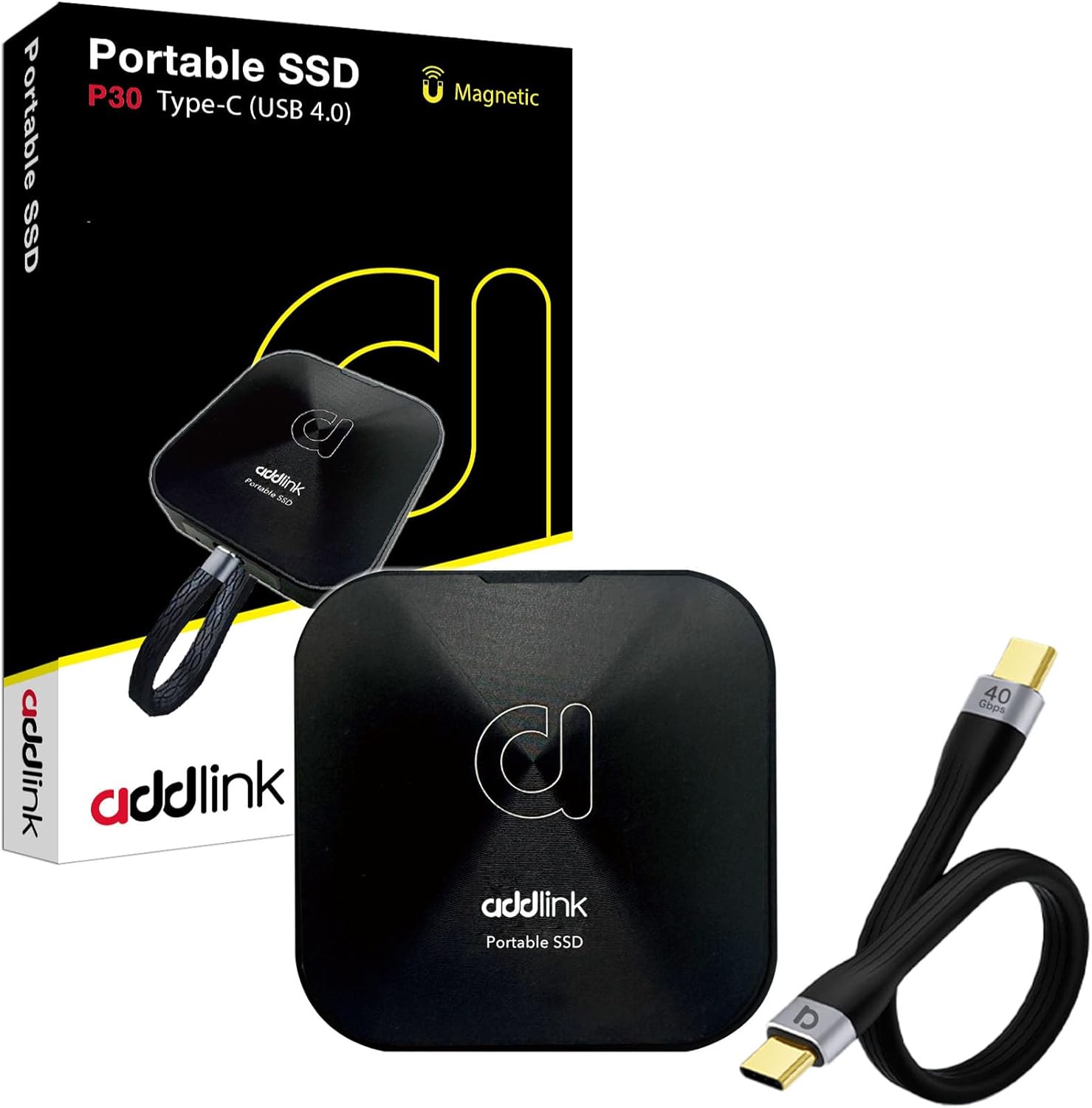 Alternative view of Addlink P30 2TB 4000-3600 MB/s USB 4.0 (40Gbps) Type-C Portable Taşınabilir SSD AD2TBP30B4K