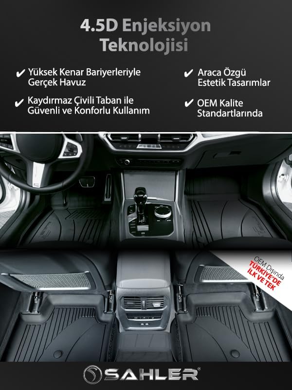 Alternative view of Sahler Tiguan 2024+ Uyumlu SAHLER Araca Özel 4.5D Havuzlu Oto Paspas - Tiguan