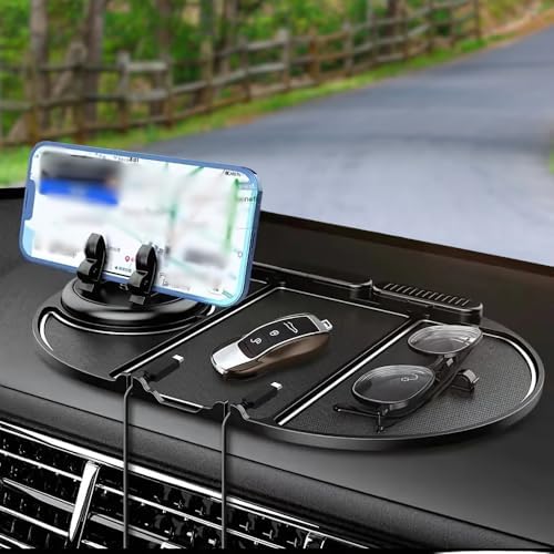Alternative view of Araç İçi Kaydırmaz Telefon Tutucu ve Torpido Düzenleyici – Numara Göstergeli, 360° Dönebilen, Çok Fonksiyonlu Kaymaz Silikon Mat – 25x18 cm, Siyah