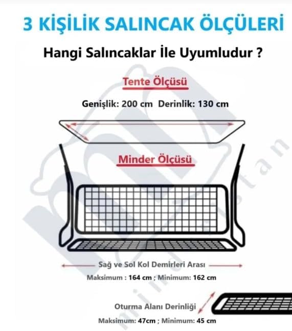 3 KİŞİLİK LÜKS SALINCAK KILIF SETİ SÜNGERSİZ DÜZ YEŞİL 164 * 47 CM