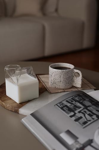 Alternative view of Süt Kutusu Tasarımlı Cam Bardak, 350 ml, Borosilikat Dayanıklı, Kahve Bardağı