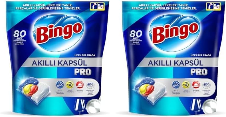 Bingo Akıllı Kapsül Pro Bulaşık Makinesi Deterjanı Tableti 80'li 2li paket