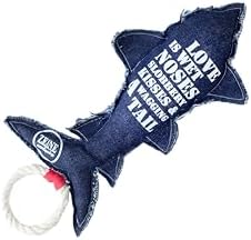 Alternative view of Denim Köpek Oyuncağı – Köpekbalığı Şekilli, Elyaf Dolgulu, Pamuk Halatlı Dayanıklı Oyuncak