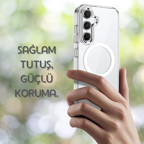 Alternative view of Galaxy A56 için Şeffaf Kılıf Mag-Clear Güçlü Manyetikli [MagSafe ile Uyumlu] A56 Koruyucu Sararmaya Dayanıklı Kalın Yapılı Darbe Emici PC+TPU Hibrit Tasarım A56 Kılıfı