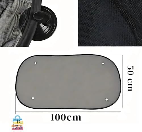 Alternative view of Vantuzlu Arka Cam Güneşlik Perde – 100x50 cm | UV Korumalı, Katlanabilir Oto Güneş Engelleyici Gölgelik | Araba İçin Güneşlik Perde