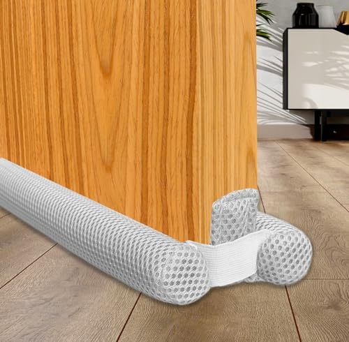 Çift Taraflı Kapı Altı İzolasyon Süngeri, Kapı Altı Rüzgar Önleyici, Ayarlanabilir, Soğuk Geçirmez, Toz Geçirmez, Eşik Altlığı, Kapı Contası (Gri, 92 cm)