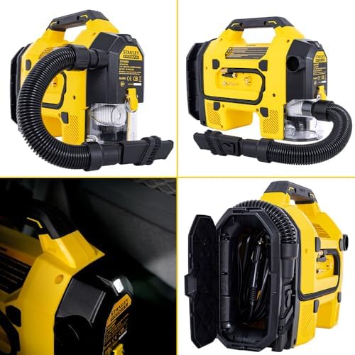SXVI02001 12Volt/18Volt 160 PSI Dijital Basınç Göstergeli Lastik & Yatak Şişirme Pompası + Araç Süpürgesi + Led Lamba (Akü Dahil Değildir)