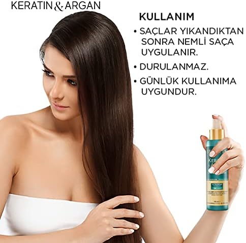 Alternative view of Keratin & Argan Onarıcı Sıvı Saç Bakım Kremi 150 Ml Yıpranmış Ve Hasar Görmüş Saçlar 2li paket