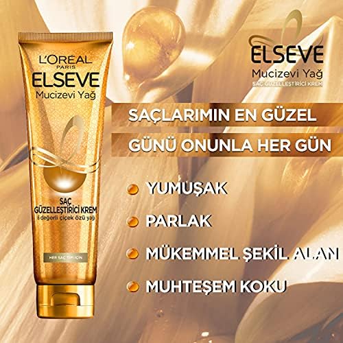 Elseve Mucizevi Yağ Saç Güzelleştirici Krem (150 ml) - Kuru ve Sert Saçlar İçin 3lü paket