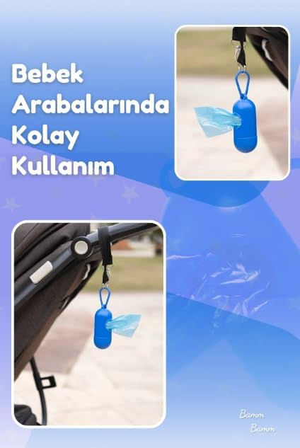 Alternative view of Bamm Bamm Kirli Bebek Bezi Çöp Poşeti ve Çanta Boy Taşıma Çantası (Mavi)