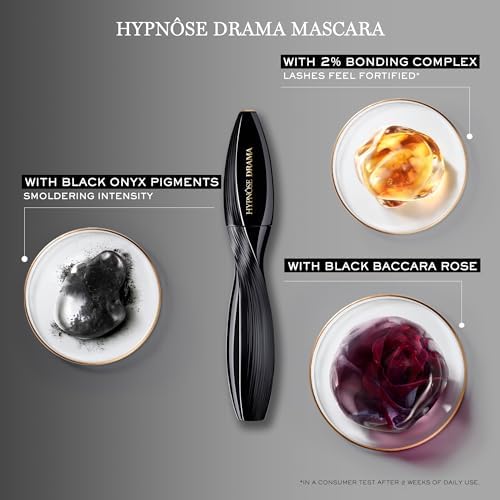 Lancôme Hypnôse Drama maskara su geçirmez, 24 saate kadar dayanabilen hacimli maskara, yapışmadan belirgin kirpikler için, yoğun ve uzun ömürlü siyah, 8 ml