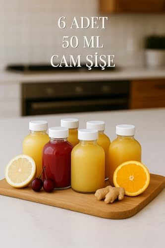 Alternative view of 6 Adet Cam 50 ml Mini Shot Ginger Detox Şişe Plastik Sızdırmaz Kapaklı Kolonya Koku Süs Küçük Şişe
