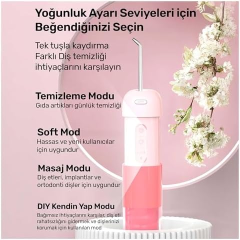 NPO Nicefeel FC5170 Mini Taşınabilir,Şarjlı, Diş Teli/Protez Bakım ve Profesyonel Ağız Duşu (Pembe)