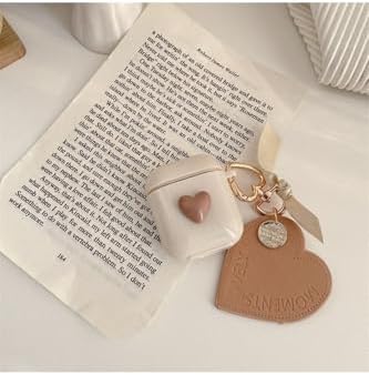 3. Nesil İle Uyumlu Koruyucu Kalp Desenli Bej, kahverengi Kulaklık Kılıfı