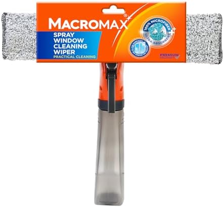 Macro Max Spreyli Cam Silme Aparatı, 3'ü 1 Arada Çekpaslı ve Mikrofiberli Camsil, İz Bırakmaz
