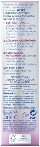 Luminous630 Skin Glow Anında Aydınlatıcı Serum, 30 ml, Eşit Cilt Tonu,Nemlendirme,Leke Karşıtı Thiamidol,Niasinamid,Aloe
