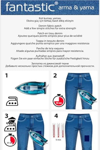 Alternative view of Ütü Ile Yapışan Kot Patch Kot Yaması, Denim Jeans Onarım & Dekoratif amaçlı Yıldız (Açık Mavi)
