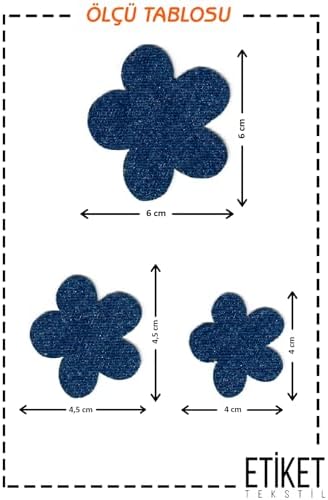 Alternative view of Ütü Ile Yapışan Kot Patch Kot Yaması, Denim Jeans Onarım & Dekoratif amaçlı Çiçek (Koyu Mavi)