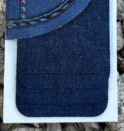 Alternative view of 4'lü Paket Ütü Ile Yapışan Kot Patch Kot Yaması, Onarım Denim, Jeans (Koyu Mavi)