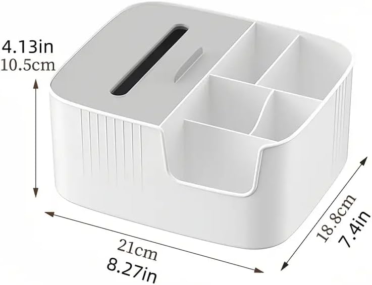 Makyaj Ve Kozmetik Düzenleme Kutusu Organizer Kutusu Banyo Yüz Serumu Masa Düzenleyici Saklama 5+1 Bölmeli Peçetelikli Modern Tasarım Makyaj ve Masa Toplama Kutusu (gri beyaz)