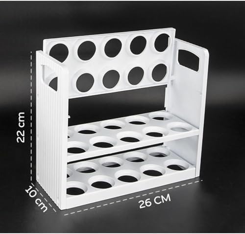 Yumurtalık Buzdolabı Raf Düzenleyici – 30’lu Yumurta Kutusu | 3 Katlı Yumurta Organizeri, Şeffaf ve Yer Tasarruflu Saklama Kabı (22cm*12cm*26cm)