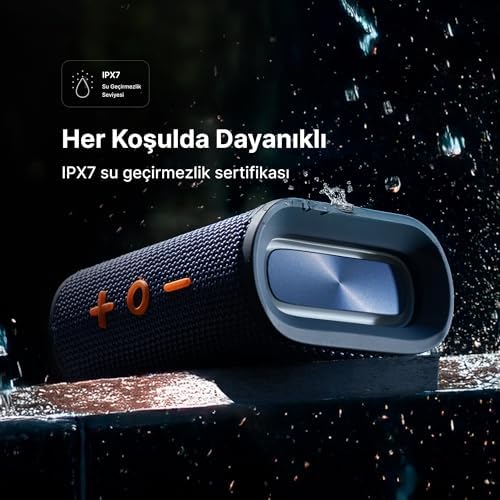 Alternative view of Smart Bluetooth Kablosuz Su Geçirmez IPX7 RGB TWS Hoparlör (Lacivert-Turuncu) X6703