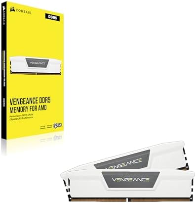 Alternative view of CORSAIR Vengeance DDR5 RAM 32GB (2x16GB) 6400MHz CL36-48-48-104 1.35V AMD Expo Intel XMP 3.0 masaüstü bellek – beyaz (CMK32GX5M2B6400Z36W)