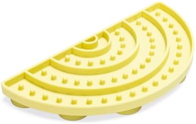 Yavru Köpek Mama Yeme Oyuncağı, Yarım Daire, Silikon, Sarı, 20x10cm