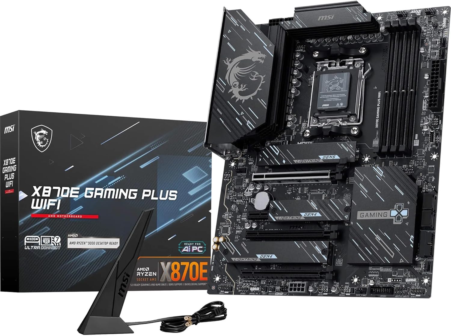 MSI X870E GAMING PLUS WIFI AM5 DDR5 8200MHZ(OC) 3X M.2 USB 40GBPS HDMI DP 5G LAN WIFI 7 RGB ATX