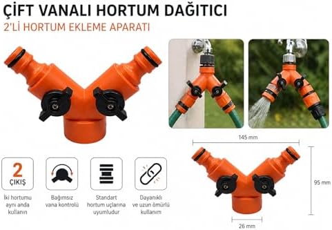 Alternative view of Musluk Hortum Bağlama Aparatı 2 Li Dağıtıcı Vana Çatal