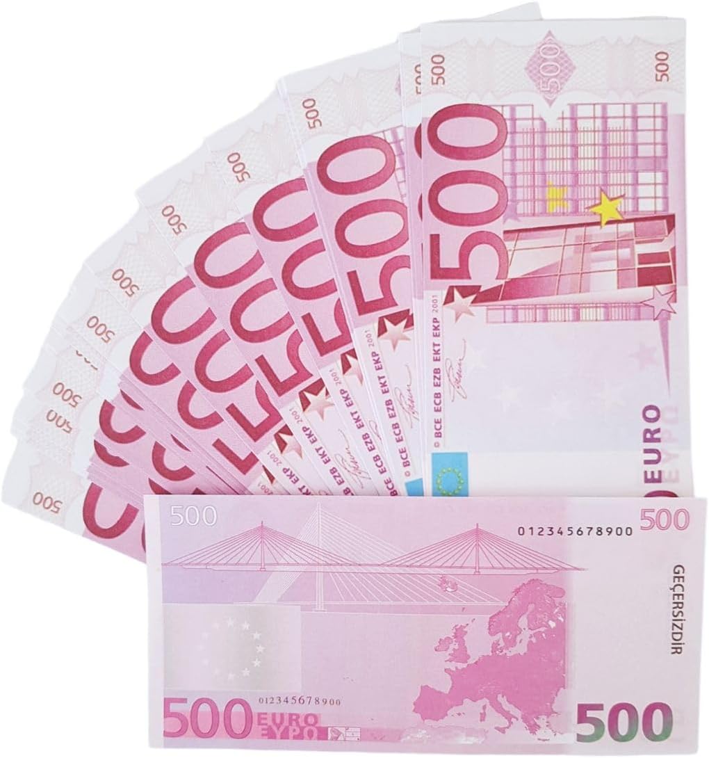 Alternative view of POP KONSOL 300 Adet 500 Euro Sahte Para Geçersiz Düğün Parası Parti Şaka Malzemesi PP191211