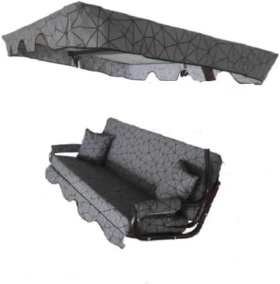 3 KİŞİLİK SALINCAK LÜKS KILIF SETİ MİNDERSİZ GRİ ÖRÜMCEK DESEN 164 * 47 CM