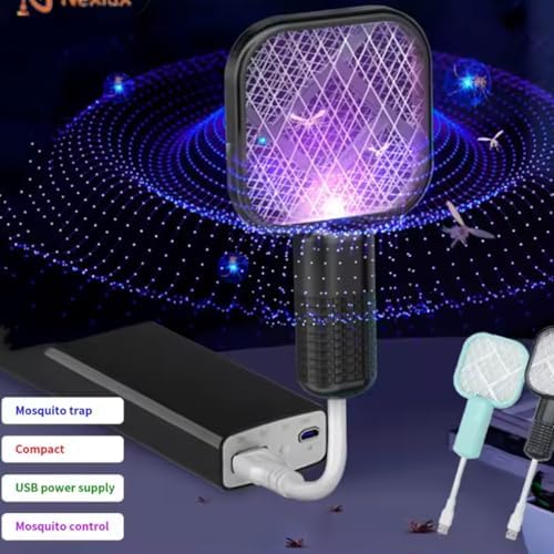 1 Adet USB Sinek Öldürücü Mini Raket UV Mor Işıklı Elektrikli Sivrisinek Öldürücü, Powerbank, adaptör, laptop vb. güç alabileceği her usb girişte çalışır
