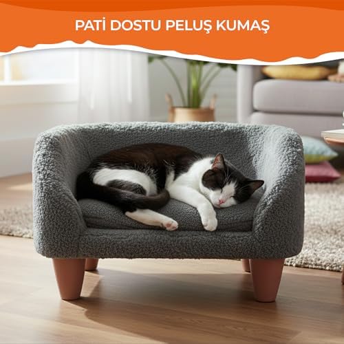 Alternative view of GOBYPET Peluş Kedi Koltuğu | Yumuşak Kedi Yatağı | Köpek Koltuğu (Antresit, Standart)