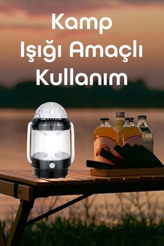 Şarjlı RGB Projeksiyon Gökyüzü Gece Lambası Kamp Feneri Işıldak Powerbank Özellikli Pilli