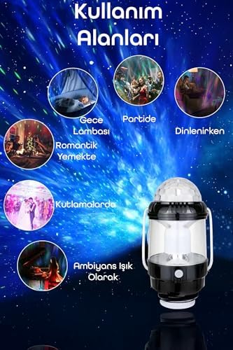 Alternative view of Şarjlı RGB Projeksiyon Gökyüzü Gece Lambası Kamp Feneri Işıldak Powerbank Özellikli Pilli