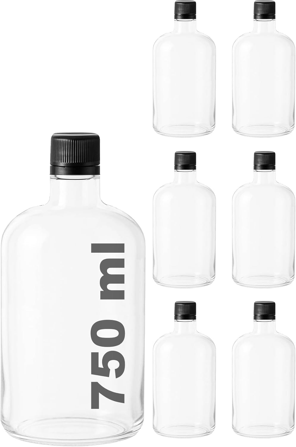 Alternative view of 750 ml Şeffaf Tombul Yağ Şişesi Sızdırmaz Akıtıcılı Kapaklı 750 cc Yağdanlıklı Cam Şişe 6 Adet