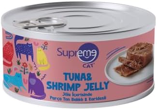 Supreme Cat Ton Jelly Balıklı & Karidesli Yaş Kedi Maması, 85 gr 24'lü, 3 Aydan Büyük Kediler için Uygundur,
