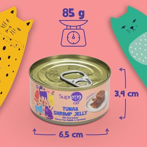 Alternative view of Supreme Cat Ton Jelly Balıklı & Karidesli Yaş Kedi Maması, 85 gr 24'lü, 3 Aydan Büyük Kediler için Uygundur,