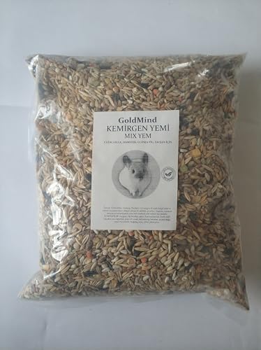 GoldMind Mix Kemirgen Yemi, Chinchilla, Hamster, Tavşan ve Guinea Pig için 16 Çeşit Tahıl Karışımı (1 Kg)