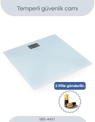 Alternative view of SINBO SBS-4451 Dijital Cam Baskül 180 kg Kapasiteli, LCD Ekranlı, Sıcaklık Göstergeli, Otomatik Açma/Kapama, Hassas Tartı Terazisi – Mavi Renk