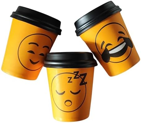 Alternative view of 7 Oz(200ml) Kapaklı Karton Bardak 100 Adet Bardak+ 100 Adet Kapak Karışık Smile Desen