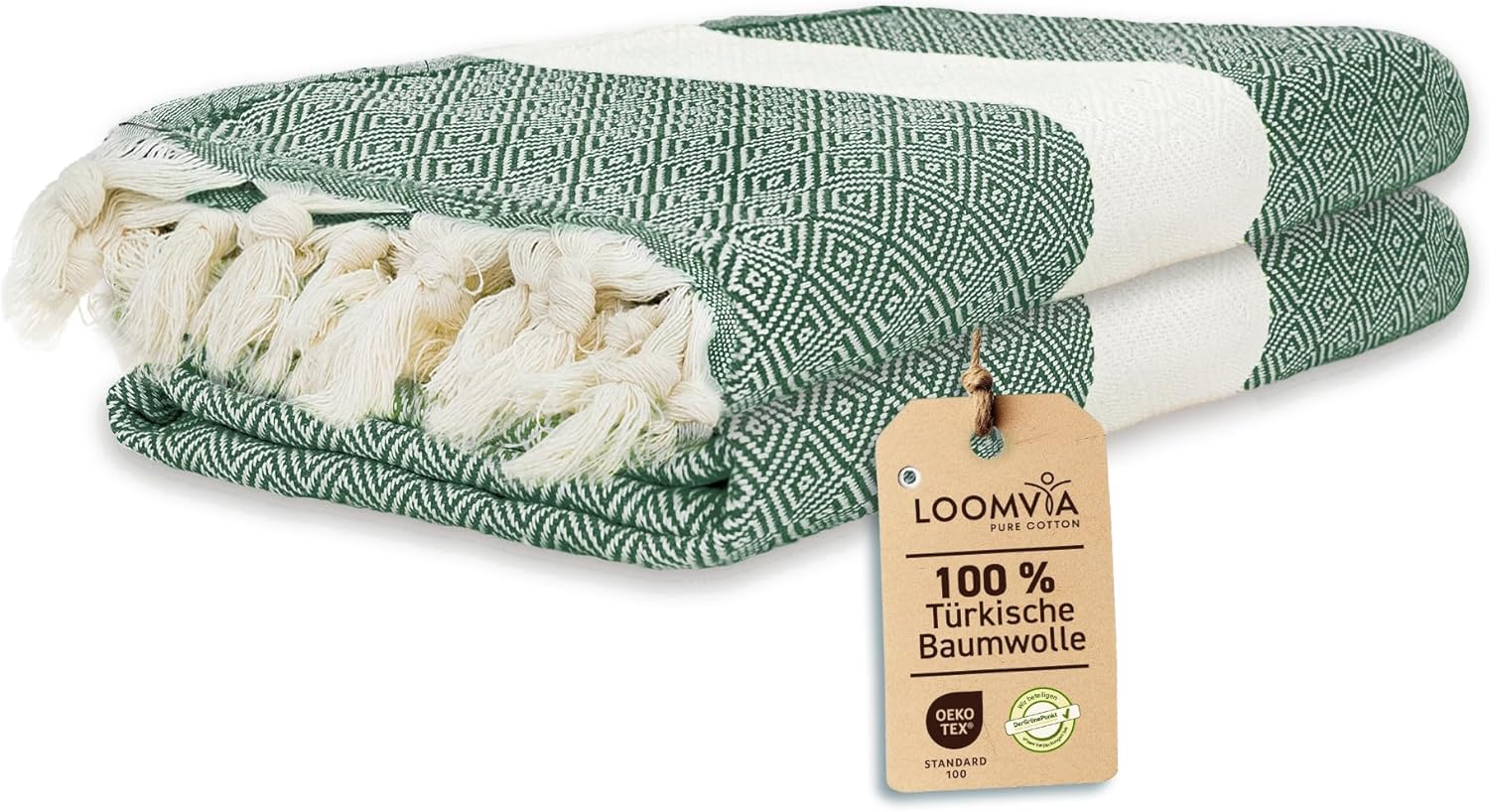 Alternative view of 2'li paket -%100 Pamuk Peştamal 100x180 cm, Havuz ve Plaj Havlusu, Spor Havlusu, Hızlı Kurur ve Koku Yapmaz, Emici, Hafif ve Kompakt, yeşil