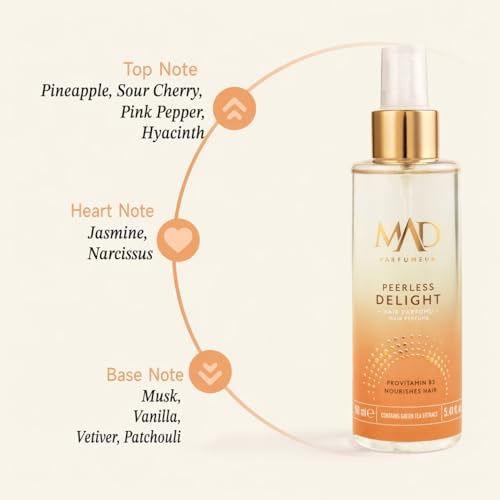 Mad Delight Saç Parfümü 160 ml – Ananas, Paçuli ve Vanilya ile Meyvemsi, Baharatlı ve Kalıcı