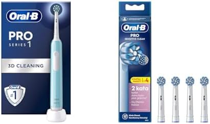 Alternative view of Oral-B Pro Series 1 Mavi Elektrikli Diş Fırçası, 1 Diş Fırçası Başlığı, Tasarımı + Oral-B Sensitive X-Filament Şarjlı Diş Fırçası Yedek Başlığı 4 Adet