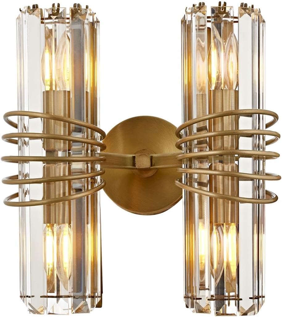 AP-60398-2E Eskitme Kaplama Aplik E14 Metal Kristal 30x20cm