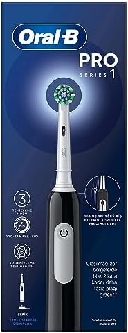 Oral-B Pro Serisi 1 Siyah Elektrikli Diş Fırçası, 1 Diş Fırçası Başlığı, Tasarımı + Oral-B Sensitive X-Filament Şarjlı Diş Fırçası Yedek Başlığı 4 Adet